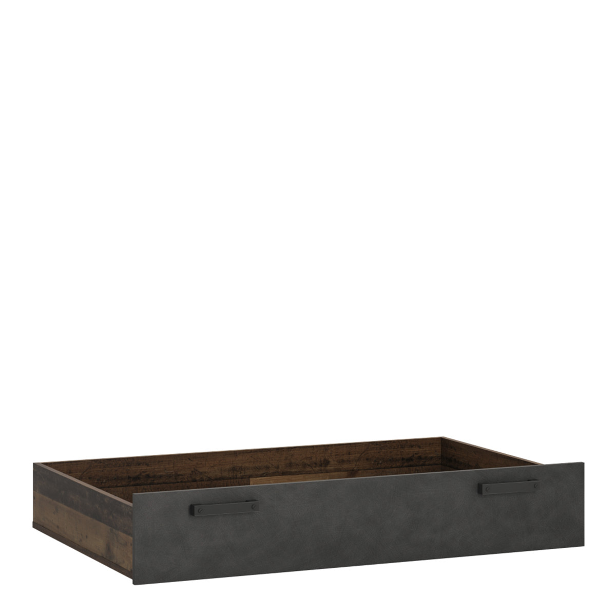 Brooklyn Underbed Drawer in Walnut and Dark Matera Grey.